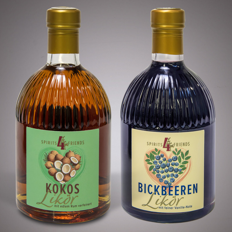 Likör-Bundle: Kokos- und Bickbeeren-Likör Likör-Bundle: Kokos- und Bickbeeren-Likör